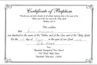 Professional Godparents Certificate Template Word Sample