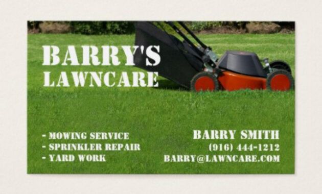 Professional Lawn Mowing Business Card Ideas Word Sample