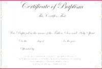 Professional Roman Catholic Baptism Certificate Template Pdf Example