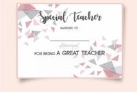 Professional Teacher Award Certificate Template Excel