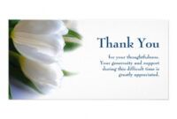 Thank You Bereavement Card Wording Word Sample