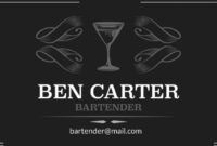 Bartender Business Card Template Excel Example