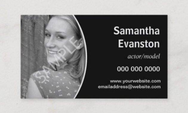 Best Headshot Actor Business Card Template  Example