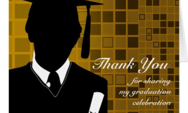 Costum Thank You Card For Graduation Gift Pdf Example