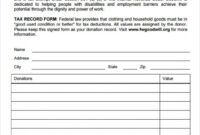 Editable Charitable Contributions Receipt Template Excel