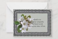 Editable Thank You Card For Funeral Flowers Doc Example