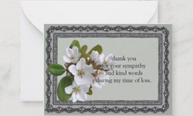 Editable Thank You Card For Funeral Flowers Doc Example