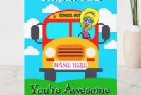 Editable Thank You Card For School Bus Driver Doc Sample