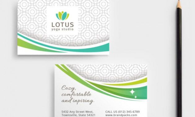 Editable Yoga Business Card Template Doc Sample