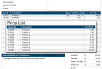 Footwear Price Quotation Template Pdf Example