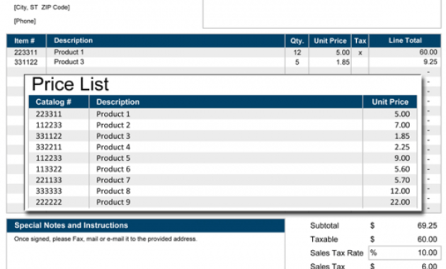 Footwear Price Quotation Template Pdf Example