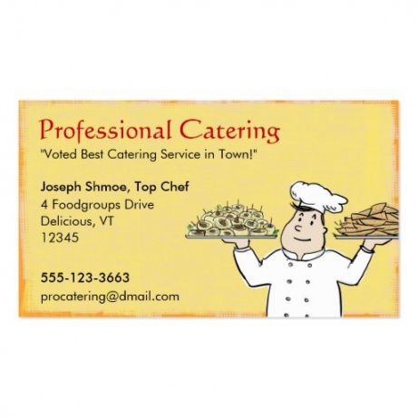 Free Catering Business Card Template Excel Example