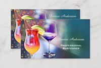 Printable Bartender Business Card Template Word Sample