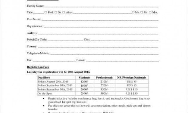 Printable Conference Registration Receipt Template Pdf Sample