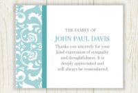 Printable Thank You Card For Death In The Family Excel Example