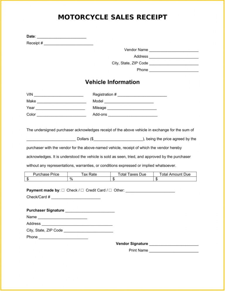Professional Car Receipt Sold As Seen Template PDF Example | EmetOnlineBlog