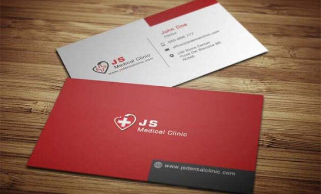 Professional Medical Doctor Business Card Template Excel