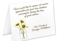 Professional Thank You Card For Funeral Flowers Excel Example