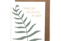 Professional Thank You For Helping Me Grow Card Excel Sample