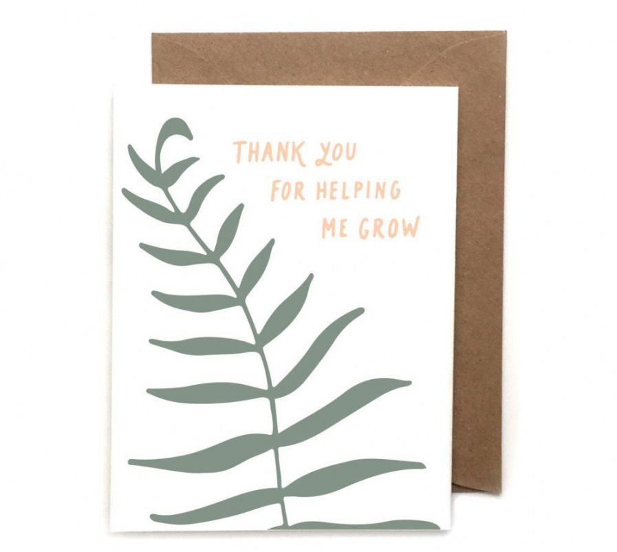Professional Thank You For Helping Me Grow Card Excel Sample