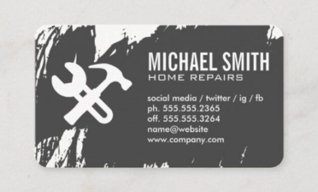 Best Home Repair Business Card Pdf Example