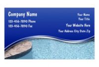 Best Pool Service Business Card Word