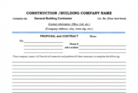 Costum Job Quotation Template For Trade Labor Excel Example