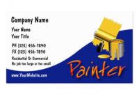 Costum Painting Company Business Card Template Excel Example