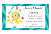 Editable Cleaning Service Business Card Template Word Example