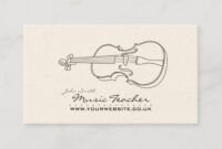 Editable Music Teacher Business Card  Example