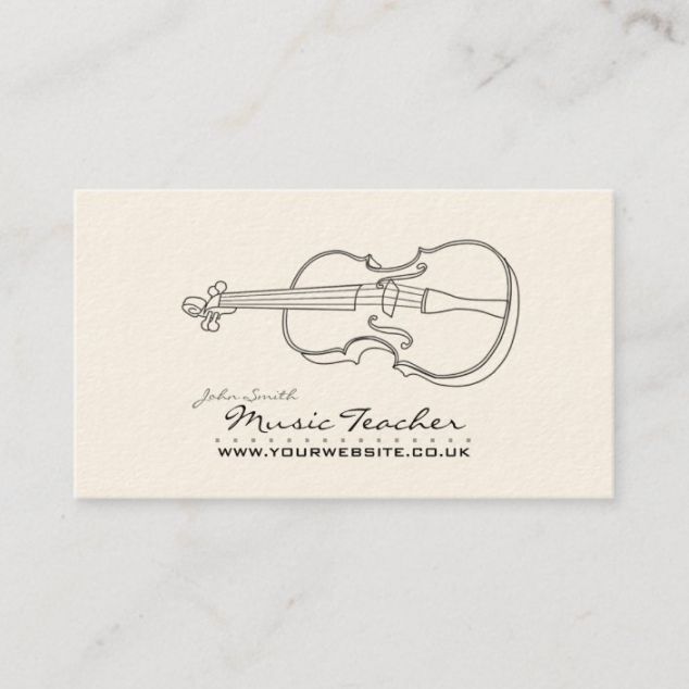 Editable Music Teacher Business Card  Example
