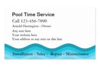 Editable Pool Service Business Card Word Sample