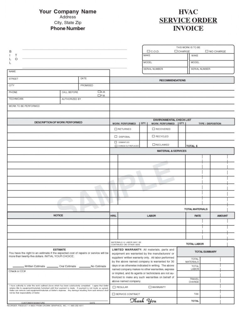Free Air Conditioner Quotation Template Excel Sample