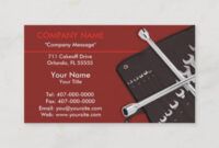 Free Automotive Mechanic Business Card Word Example