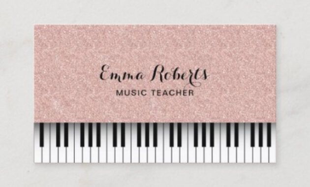 Music Teacher Business Card Pdf Example