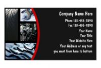 Printable Auto Repair Business Card Template Doc