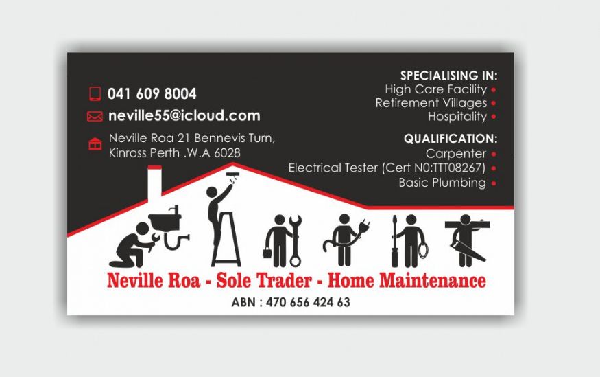 Printable Home Repair Business Card Doc