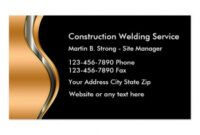 Printable Welding Business Card Designs Excel Example