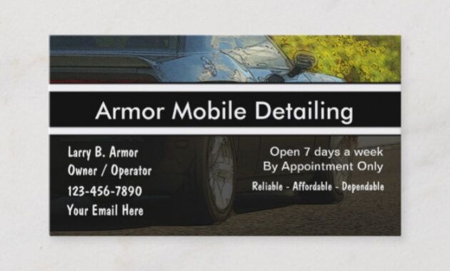 Professional Car Detail Business Card Excel