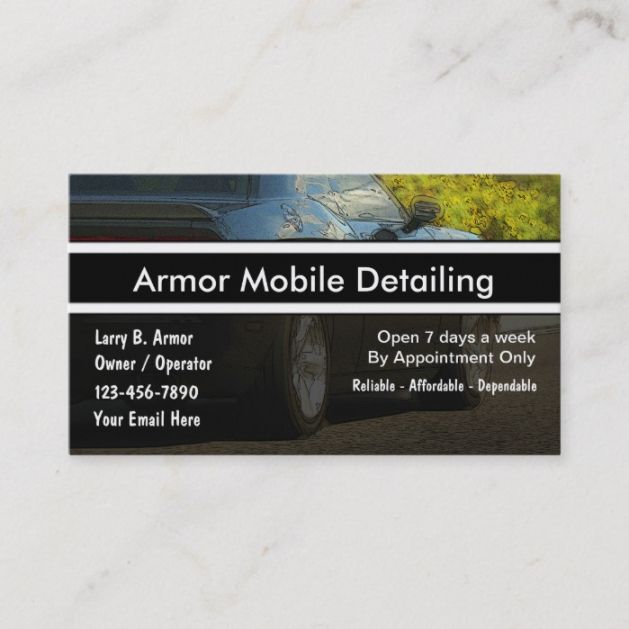 Professional Car Detail Business Card Excel