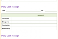 Professional Petty Cash Receipt Template  Sample