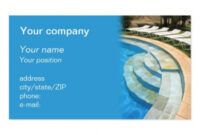 Professional Pool Service Business Card Pdf Sample