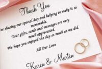 Best Wedding Thank You Card Wording For Money Word Sample