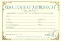 Certificate Of Authenticity Sports Memorabilia Template Doc