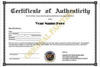 Certificate Of Authenticity Sports Memorabilia Template Word Sample