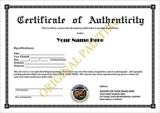 Certificate Of Authenticity Sports Memorabilia Template Word Sample