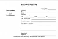 Charitable Gift Receipt Template Doc
