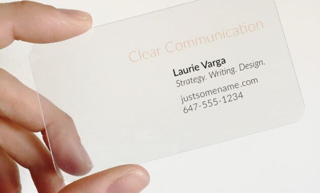 Costum Clear Plastic Business Card Pdf Example