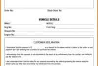 Costum Motor Vehicle Sales Receipt Template Doc Sample