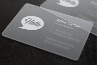 Editable Clear Plastic Business Card  Example